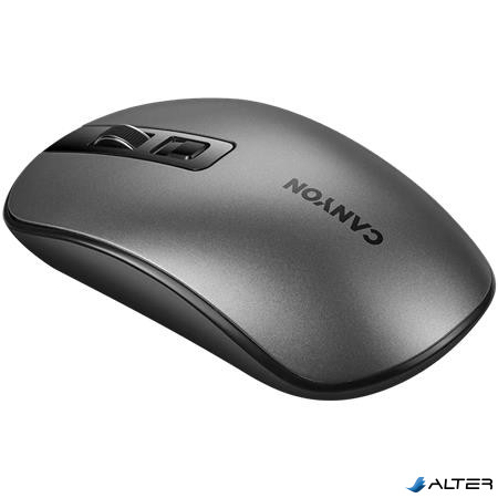 Egér, vezeték nélküli, optikai, tölthető, CANYON "MW-18", grafitszürke