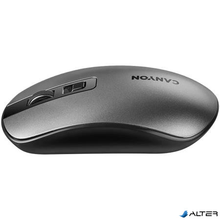 Egér, vezeték nélküli, optikai, tölthető, CANYON "MW-18", grafitszürke