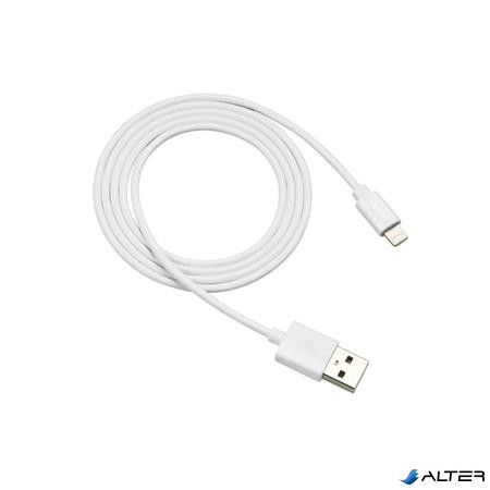 USB kábel, USB - Lightning (Apple), 1m, CANYON 'MFI-1', fehér