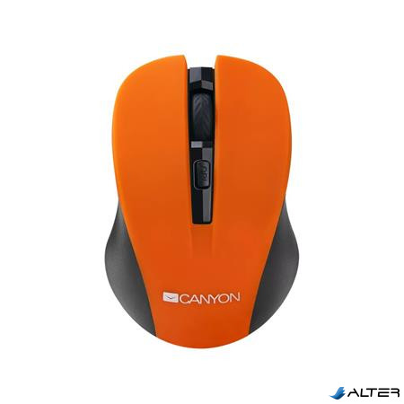 Egér, vezeték nélküli, optikai, USB, CANYON "MW-1", narancs