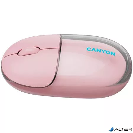 Egér, vezeték nélküli, dual-mode kapcsolat, optikai, CANYON "OnClick 24", rózsaszín