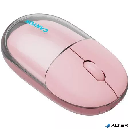 Egér, vezeték nélküli, dual-mode kapcsolat, optikai, CANYON "OnClick 24", rózsaszín