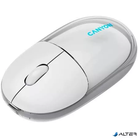 Egér, vezeték nélküli, dual-mode kapcsolat, optikai, CANYON "OnClick 24", fehér