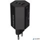 Hálózati töltő, 1xUSB-A, 2xUSB-C, 65W, CANYON "Hexagon 65", fekete