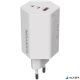 Hálózati töltő, 1xUSB-A, 2xUSB-C, 65W, CANYON "Hexagon 65", fehér