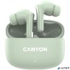 Fülhallgató, TWS vezeték nélküli, Bluetooth 5.4, CANYON "OnGo 9", zsálya