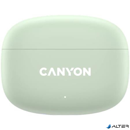 Fülhallgató, TWS vezeték nélküli, Bluetooth 5.4, CANYON "OnGo 9", zsálya