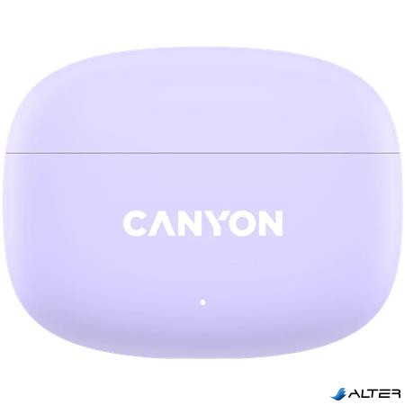 Fülhallgató, TWS vezeték nélküli, Bluetooth 5.4, CANYON "OnGo 9", levendula