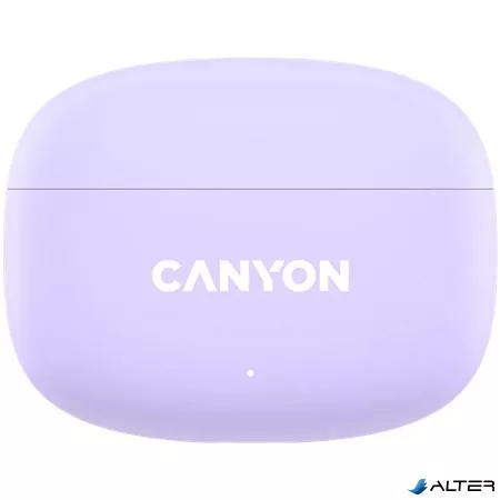 Fülhallgató, TWS vezeték nélküli, Bluetooth 5.4, CANYON "OnGo 9", levendula