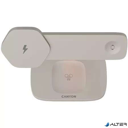 Töltőállomás, 3-az-1-ben, CANYON 'Hexagon 310', szürke-narancs