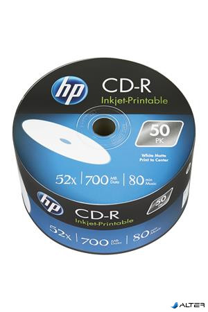 CD-R lemez, nyomtatható, 700MB, 52x, 50 db, zsugor csomagolás, HP