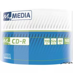   CD-R lemez, 700MB, 52x, 50 db, zsugor csomagolás, MYMEDIA (by VERBATIM)