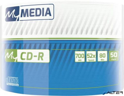 CD-R lemez, 700MB, 52x, 50 db, zsugor csomagolás, MYMEDIA (by VERBATIM)