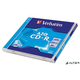   CD-R lemez, Crystal bevonat, AZO, 700MB, 52x, 1 db, normál tok, VERBATIM "DataLife Plus"