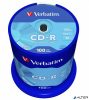 CD-R lemez, 700MB, 52x, 100 db, hengeren, VERBATIM "DataLife"