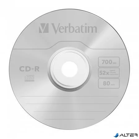 CD-R lemez, Crystal bevonat, AZO, 700MB, 52x, 50 db, hengeren VERBATIM "DataLife Plus"