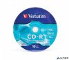 CD-R lemez, 700MB, 52x, 10 db, zsugor csomagolás, VERBATIM "DataLife"