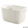 Kötött hatású kosár, L méret, CURVER 'Knit', fehér