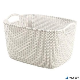   Kötött hatású kosár, L méret, CURVER 'Knit', fehér
