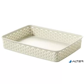   Rattan hatású kosár, A4, törtfehér, CURVER "My Style"