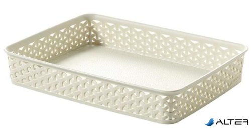 Rattan hatású kosár, A4, törtfehér, CURVER "My Style"