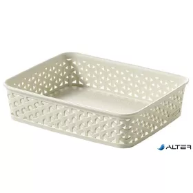   Rattan hatású kosár, A5, törtfehér, CURVER "My Style"