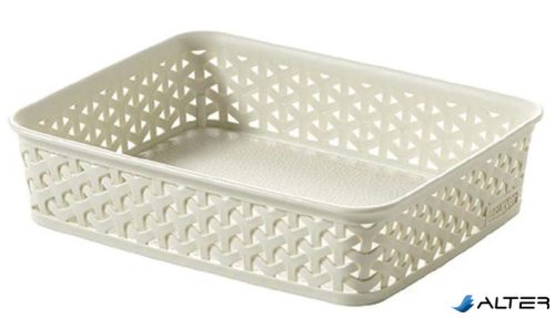 Rattan hatású kosár, A5, törtfehér, CURVER "My Style"