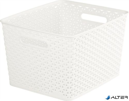 Rattan hatású kosár, 18l, törtfehér, CURVER "My Style"