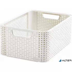   Rattan hatású kosár, 18l, törtfehér, CURVER 'Style M'