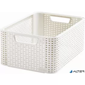   Rattan hatású kosár, 18l, törtfehér, CURVER "Style M"