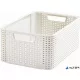Rattan hatású kosár, 18l, törtfehér, CURVER "Style M"