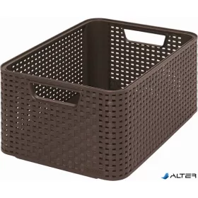   Rattan hatású kosár, 18l, sötétbarna, CURVER "Style M"