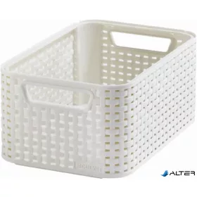   Rattan hatású kosár, 6l, törtfehér, CURVER 'Style S'