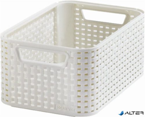 Rattan hatású kosár, 6l, törtfehér, CURVER "Style S"