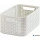 Rattan hatású kosár, 6l, törtfehér, CURVER "Style S"