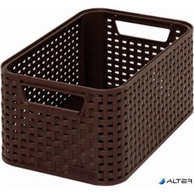   Rattan hatású kosár, 6l, sötétbarna, CURVER "Style S"