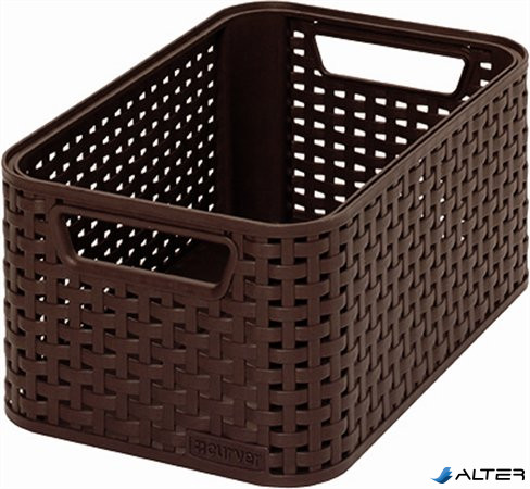 Rattan hatású kosár, 6l, sötétbarna, CURVER "Style S"