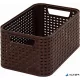 Rattan hatású kosár, 6l, sötétbarna, CURVER "Style S"
