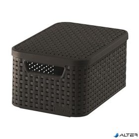   Rattan hatású kosár tetővel, 6l, barna, CURVER, 'Style S'