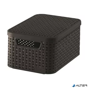   Rattan hatású kosár tetővel, 6l, barna, CURVER, "Style S"