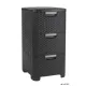 Rattan hatású fiókos tároló, 3x14 l, sötét barna, CURVER