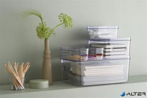 Műanyag tárolódoboz, 1,5 liter, SMARTSTORE "Compact Clear S", átlátszó