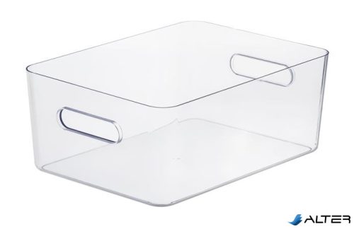 Műanyag tárolódoboz, 15,4 liter, SMARTSTORE "Compact Clear L", átlátszó