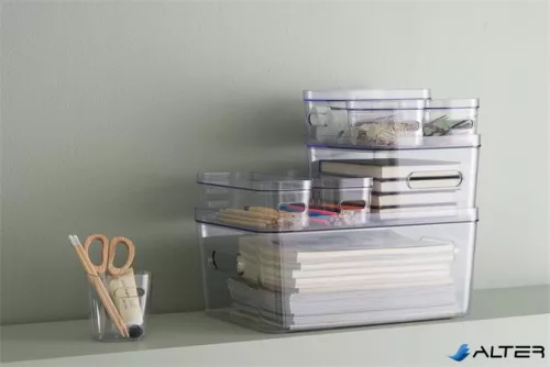 Műanyag tárolódoboz, 15,4 liter, SMARTSTORE "Compact Clear L", átlátszó