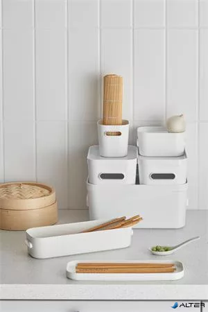 Műanyag tárolódoboz, 1,3 liter, SMARTSTORE 'Compact Slim', fehér