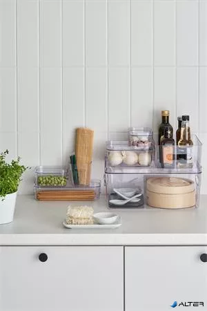 Műanyag tárolódoboz, 1,3 liter, SMARTSTORE "Compact Clear Slim", átlátszó