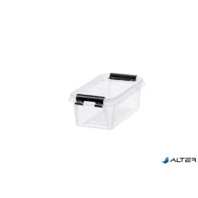   Műanyag tárolódoboz, 0,3 liter, fekete fogantyúkkal, SMARTSTORE 'Classic 0,5', átlátszó