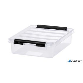   Műanyag tárolódoboz, 1 liter, fekete fogantyúkkal, SMARTSTORE 'Classic 1', átlátszó