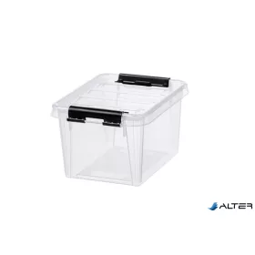   Műanyag tárolódoboz, 1,5 liter, fekete fogantyúkkal, SMARTSTORE 'Classic 1,5', átlátszó