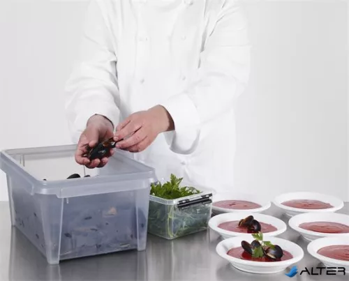 Műanyag tárolódoboz, 2 liter, fekete fogantyúkkal, SMARTSTORE "Classic 2", átlátszó